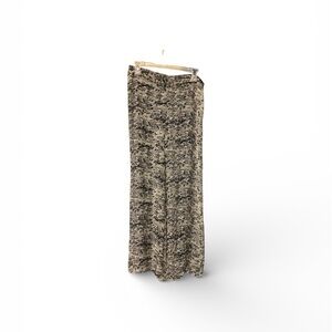 Wide-Leg Printed Palazzo Pants in Neutral Black & Cream